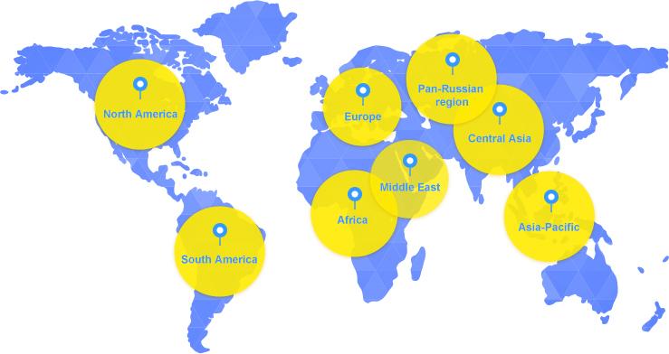Service network covers 57 countries and regions